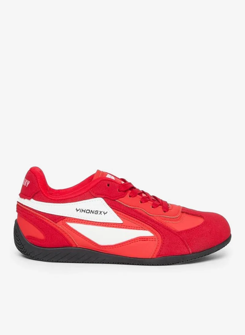 Styli Active Red Retro Lace Up Sneakers