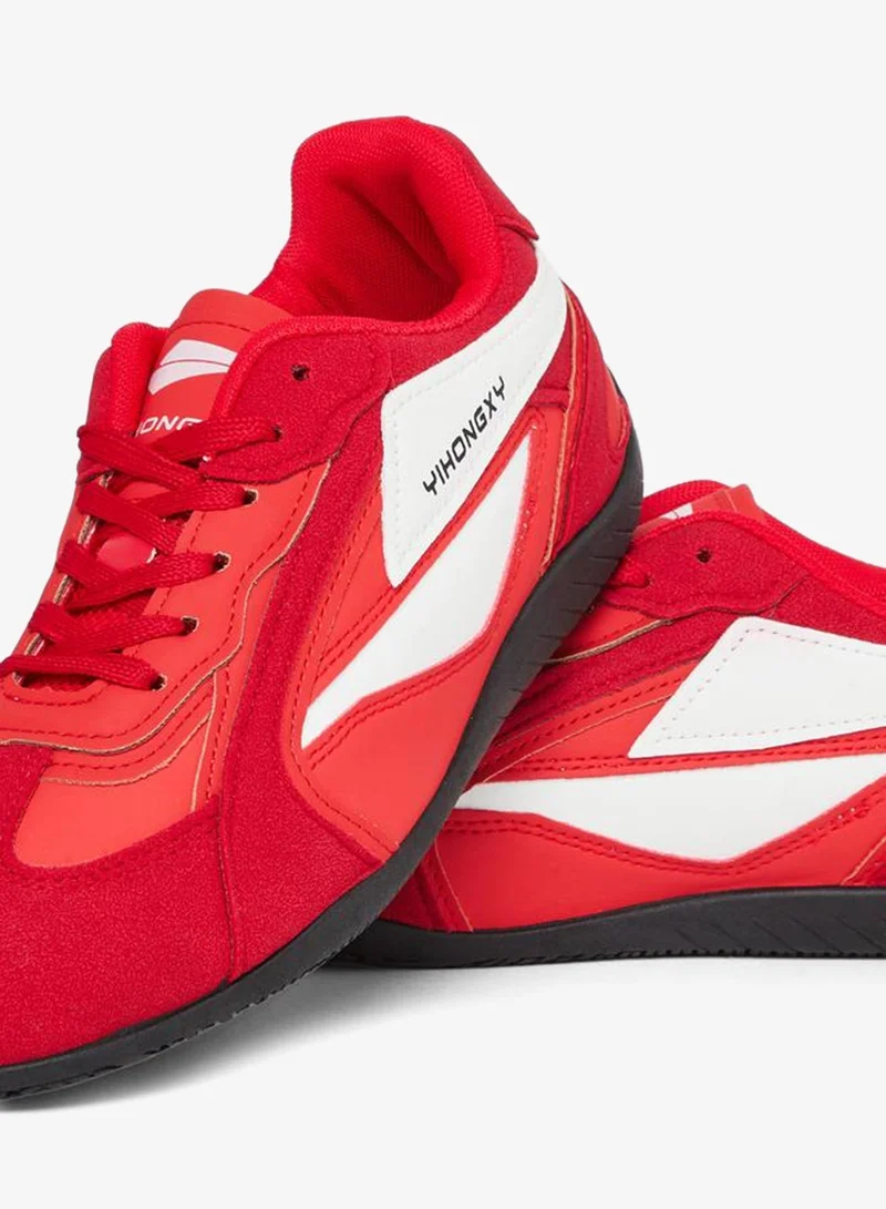 Styli Active Red Retro Lace Up Sneakers