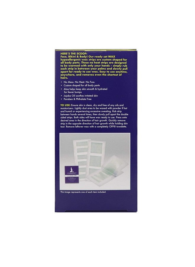 Completely Bare Ompletely Bare Ready Set Wax For Face Bikini & Body Easy To Use Wax Strips Full Body Hair Removal All Natural Antioxidant Aloe & Jojoba Oil Cruelty Free & Parabenfree Vegan Formula 50Ct 2Pk - Image 3