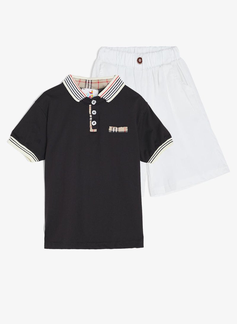 Pinata Cotton Polo Tshirt and Shorts Set - Image 2