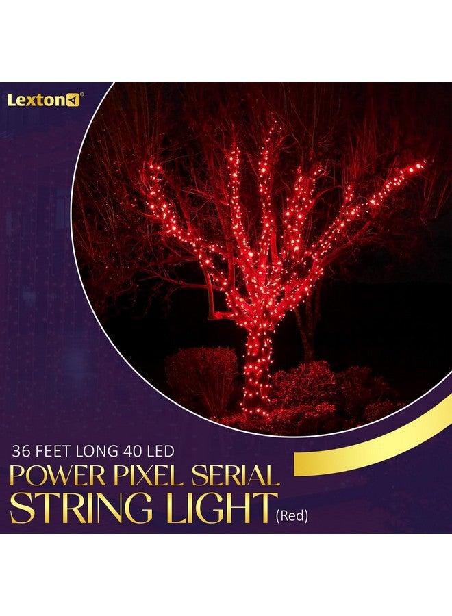Lexton 40 LED Power Pixel Serial String/Fairy Light | Plug Sourced | Suitable for Home & Outdoor Decoration, Diwali, Christmas, Ramadan, Wedding, Party, Festival (Pack of 10, Red) - Image 5