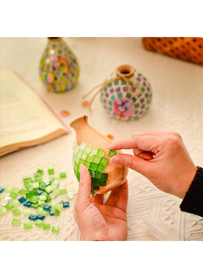 Beauenty Mosaic Vase Decoration Making Creative Material Bag Children's Handmade Artwork Women's Day Handmade Diy Gift-Color:Small Conch Small Mouth Bottle  - Image 4