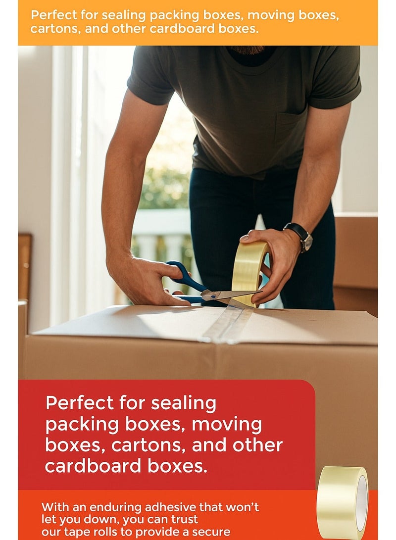 HarabiMed Clear Adhesive Tape 100 Yards – 1 Pc For Packing & Sealing - 91mm - Image 4