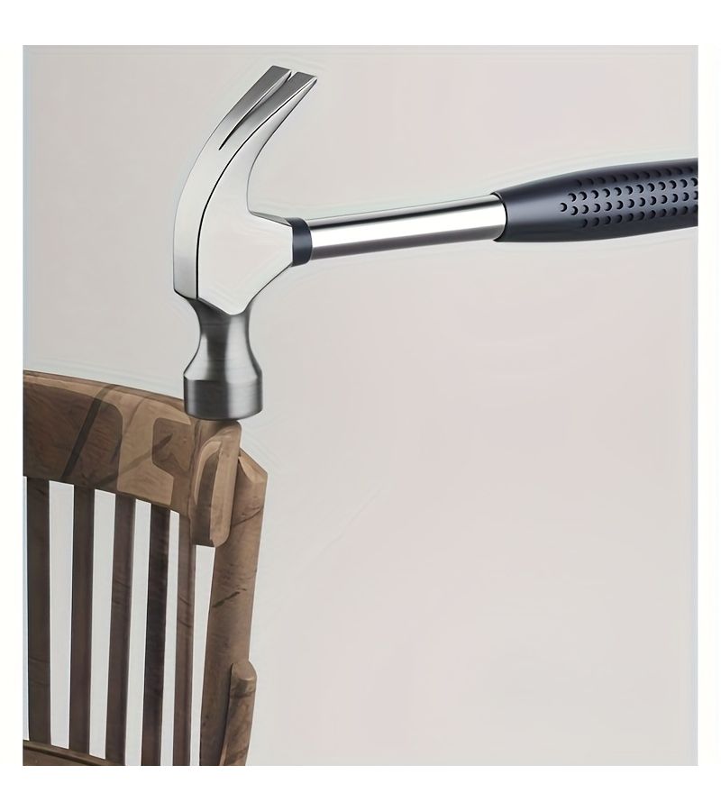 Black Heavy Duty Wood Hammer with Sheep Horn Handle Shock Resistant Plastic Grip - Image 5