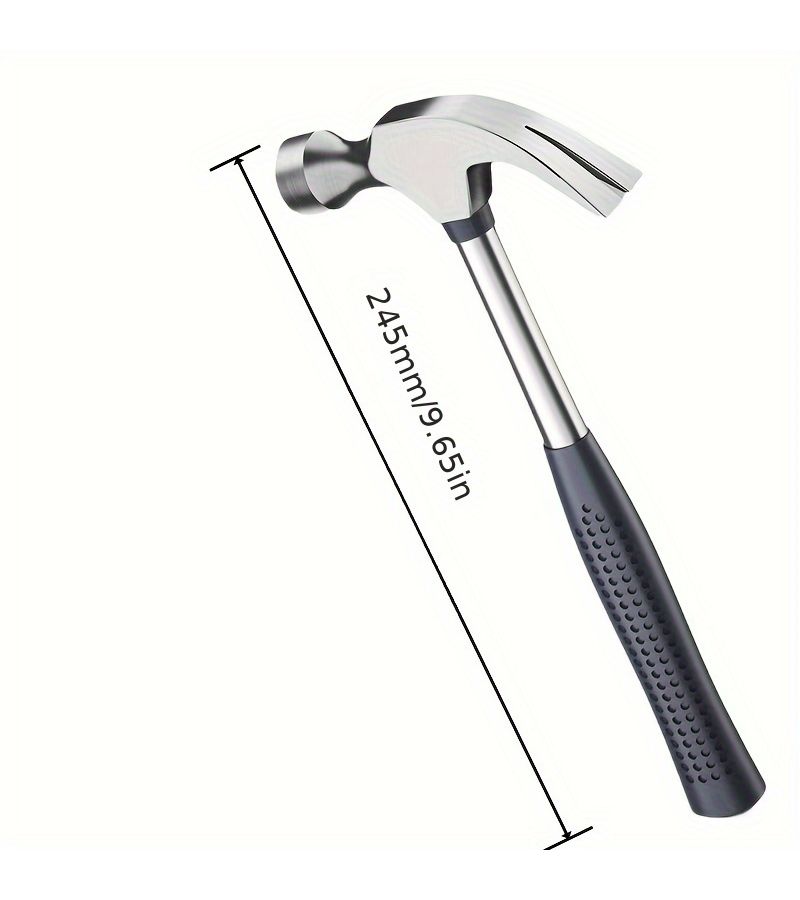Black Heavy Duty Wood Hammer with Sheep Horn Handle Shock Resistant Plastic Grip - Image 2