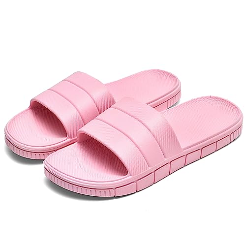 clootess Shower Slide Shoes for Men and Women Home Sandal Bath Slipper Indoor House Pool College Dorm Non-Slip Pink 38.39 - Image 1