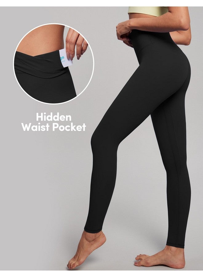 IUGA High Waisted Leggings For Women Tummy Control Buttery Soft Workout Leggings Compression Gym Yoga Leggings Black  - Image 4