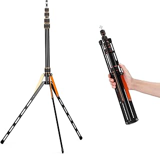 soonpho soonpho Soonpho Light Stand with 180Ã‚Â° Reversible Leg,1/4" to 3/8" Screw Adapter,Portable Travel Tripod Stand  - Image 1