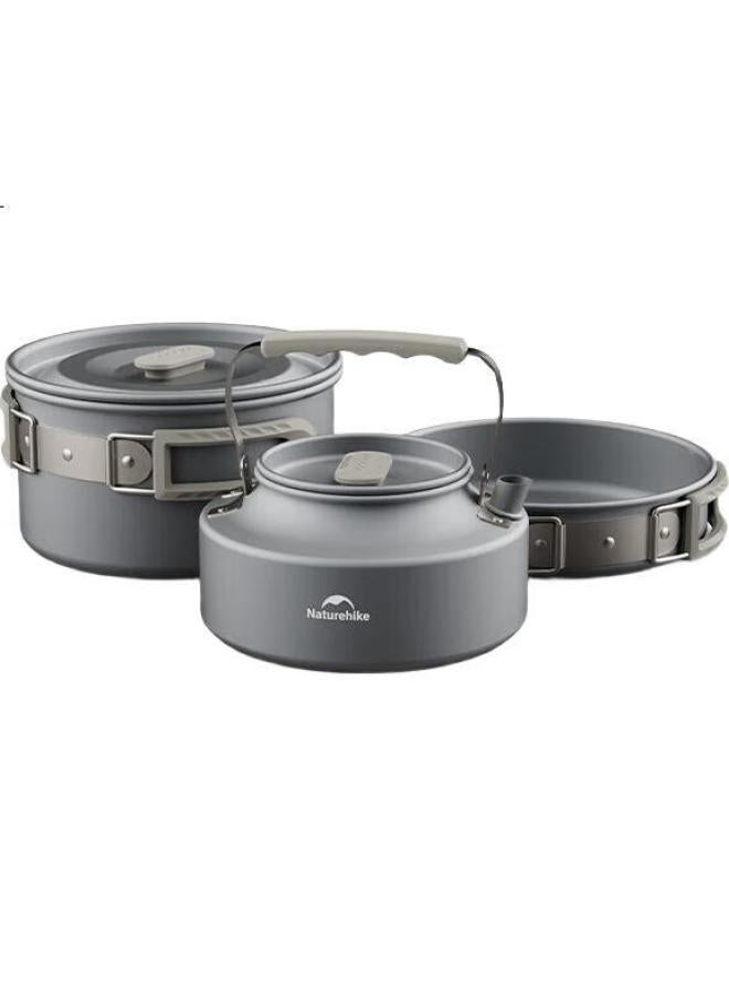 Naturehike Outdoor Cookware Set Camping Hiking Cooking Utensils Portable Kettle Aluminum Alloy Frying Pan Griddle Hanging Pot - Image 3