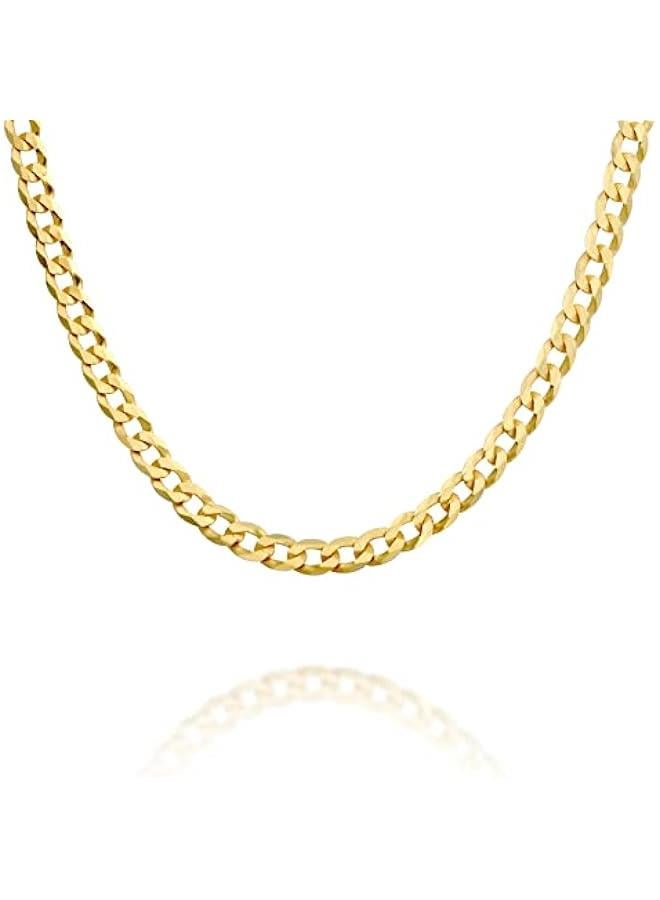 بافوا بافوي سلسلة من الفضة الاسترليني عيار 925 الايطالية الصلبة مطلية بالذهب عيار 22 قيراط | ثعبان، صندوق مربع، كابل، كبح فائق المرونة، قلادة ميامي كوبان وحبل متعرج قطع الماس للنساء والرجال | صنع في ايطاليا - Image 1