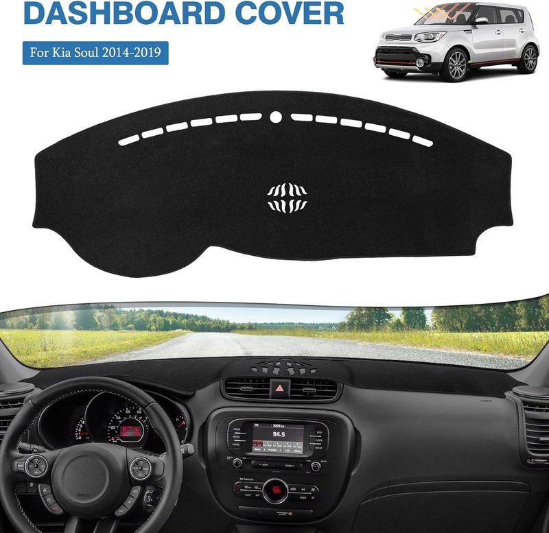 FIILINES Custom Fit for Dash Cover 2014-2019 Kia Soul Dashboard Mat Cover Sunshade Nonslip Mesh Protector No Glare - Image 2