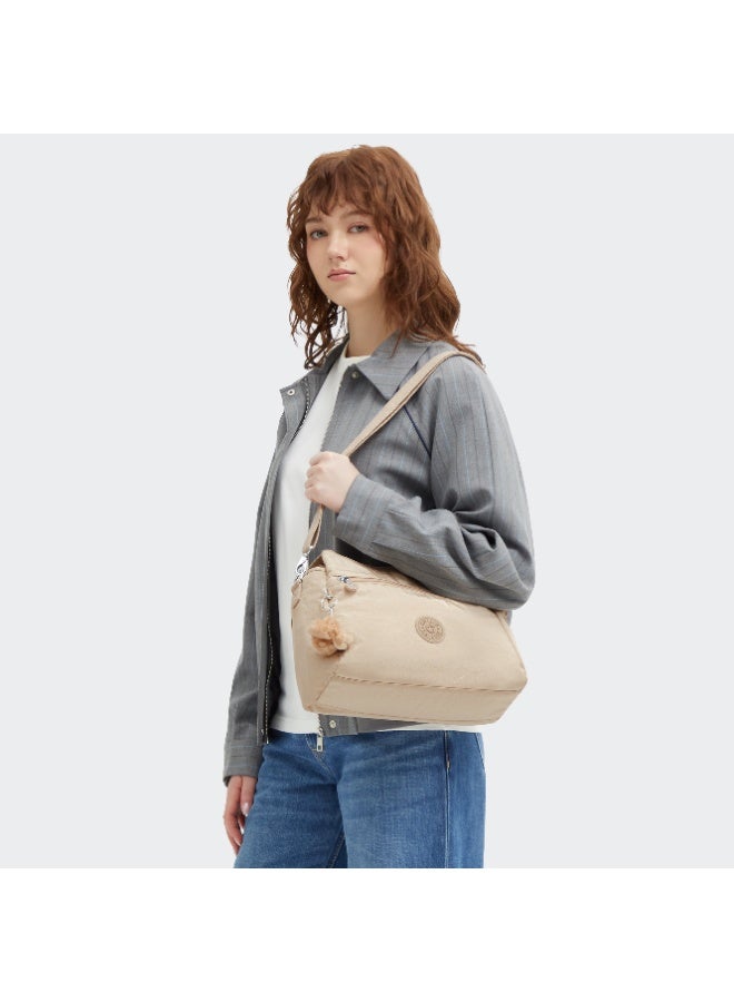 kipling Elysia Medium shoulderbag with removable shoulder strap Sparkled Beige - Image 4