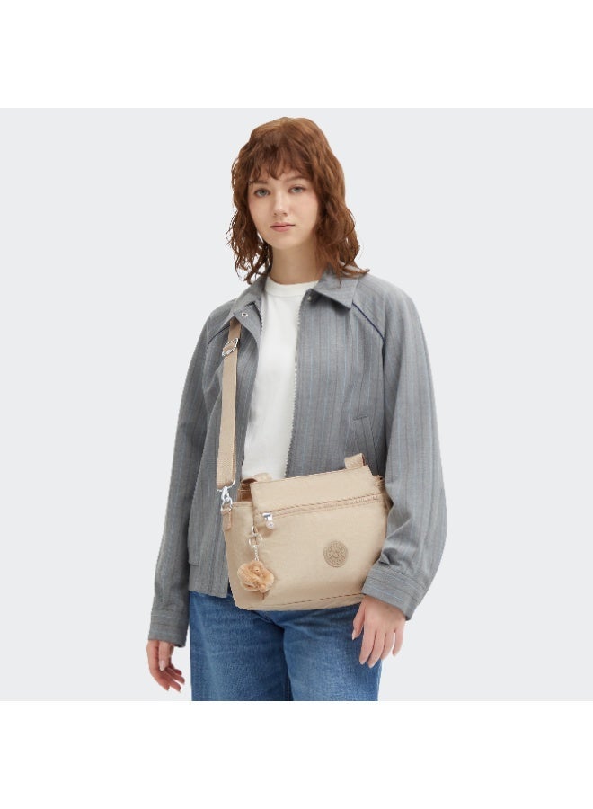 kipling Elysia Medium shoulderbag with removable shoulder strap Sparkled Beige - Image 3