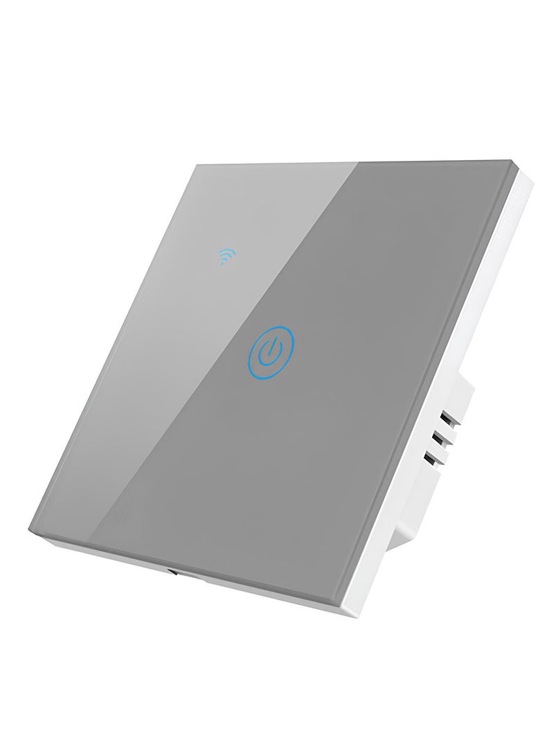 WiFi Smart Wall Light Switch, No Neutral Wire Required, No Hub Required, Compatible with Google Home, Touch & App Remote Control, Timing Function & Voice Control  (Gang 1, Grey) - Image 1