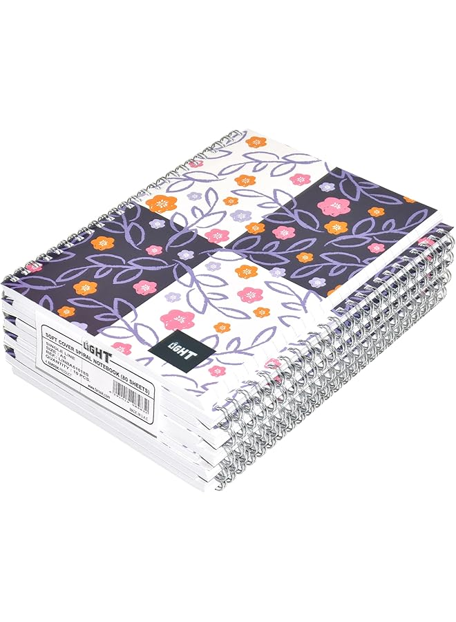 FIS Linba51518S Single Line 80 Sheets Spiral Soft Cover Notebook 10 Pieces A5 Size - Image 1