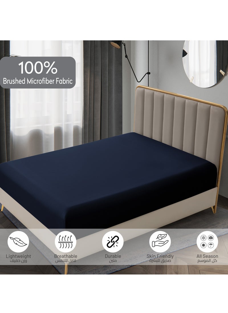 Donetella Bedding Fitted Sheet - Fits 120x200 Cm Bed For Twin Bed 2 Pcs (1 Fitted Sheet and 1 Pillowcase) - 30 Cm Deep Pocket - Solid Bed Sheet  - Image 5