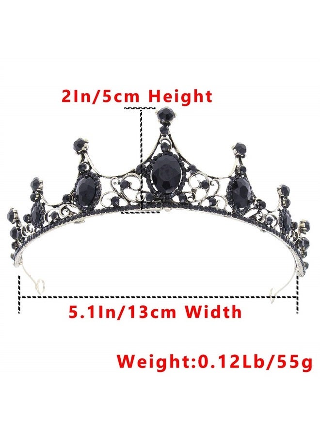 Aceorna Black Crowns and Tiaras Crystal Rhinestones Pricess Crowns Bride Wedding Crown for Women and Girls Decorative Bridal Pricess Tiaras Hair Accessories for Halloween Costume Prom Birthday - Image 3