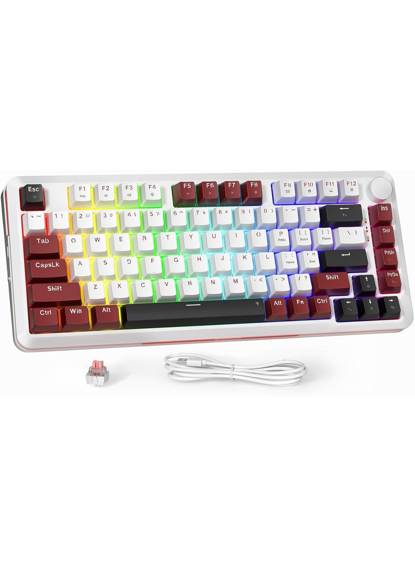 K721 Rapid Trigger Mechanical Keyboard, 8K Hz Gasket Mounted RGB 75ï¼ Wired Gaming Keyboard with Volume Knob, Support Web & Client Driver, Magnetic Switch Fast Adjustable Actuation for PC MAC