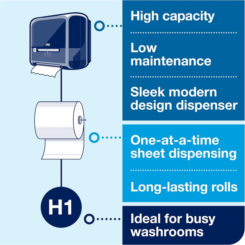 Tork Matic Paper Towel Dispenser, White, H1, One-at-a-Time Dispensing, Elevation Range, 5510202 - Image 5