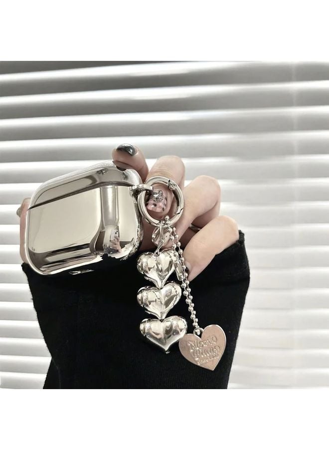Silvery Plating Heart Shape Protective Cover Case for AirPods 3 - Image 4
