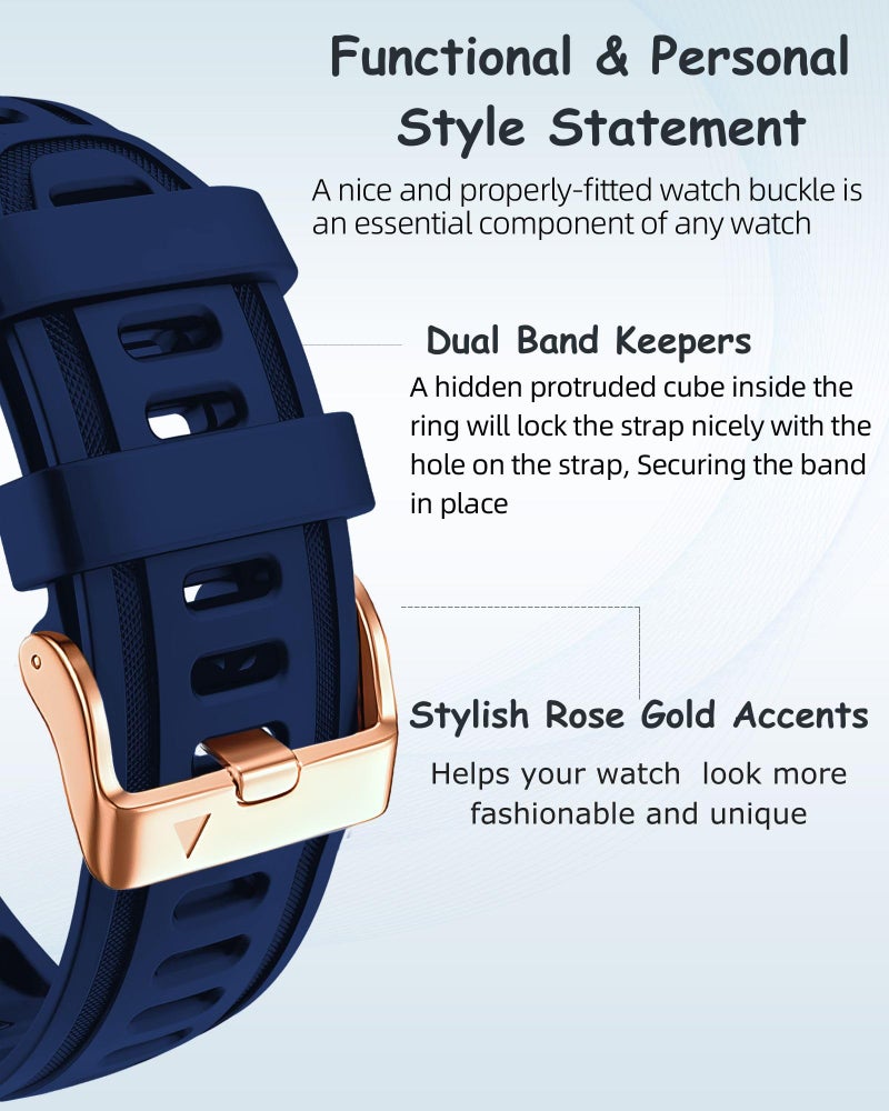 OUTVI 20mm Watch Band for Garmin fenix 5s fenix 6s fenix 7s pro quickfit 20 bands Replacement for garmin epix 2 42mm sapphire short strap Rose Gold women men Passionate Blue - Image 2