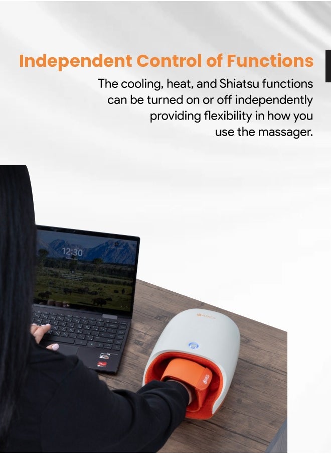ARES uPalm Wireless Hand Massager - 6 Airbag Massage Modes, 6 Intensity Levels, Cooling And Heating, Shiatsu Massage for Pain Relief  - Image 3