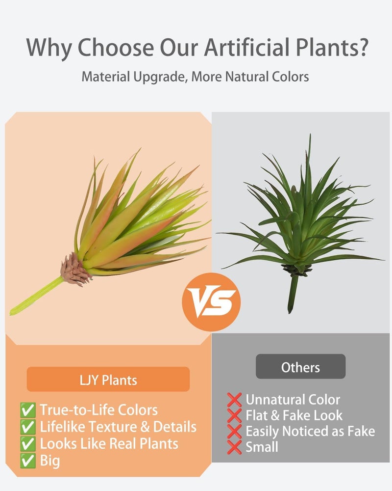 LJY 2 Pieces Realistic Artificial Faux Succulent Yucca Vera Greenhouse Small Plants Unpotted for Home Garden Decoration (Autumn Green) - Image 5