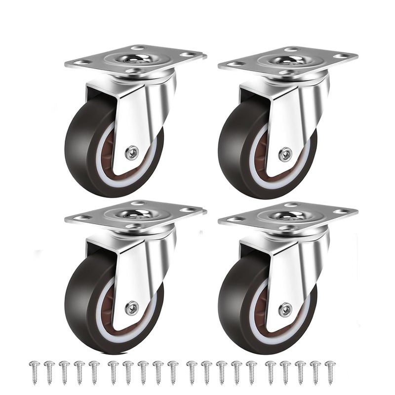 Universal Swivel Heavy Duty Furniture Casters 4Pcs 2 Inch Silent Trolley Wheels - Image 1