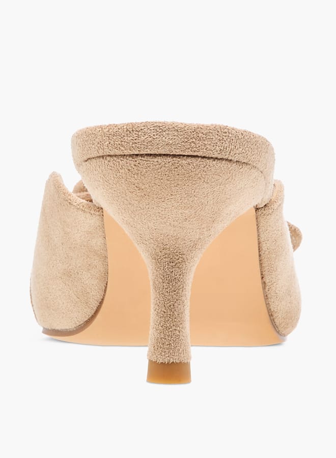 Flora Bella By Shoexpress Women Textured Pointed Toe Sandals with Buckle Detail and Kitten Heels - Image 5