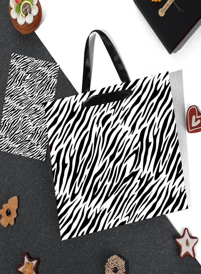 Wayyogh Zebra Print Party Gift Bag Decorations Large Animal Print Birthday Gift Bag Jungle Safari Wrapping Paper Bag with Tissue Paper Greeting Card for Wildlife Bday Party Baby Shower Supplies Decorations - Image 2