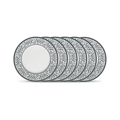 La Opala Diva Sovrana Collection Opal Glass Crockery | Full Plate Set of 6 Persian Grey | Dinner Plate for Dining & Gifting | Microwave Safe | 100% Vegetarian | Extra Strong | Super Light & White - Image 1