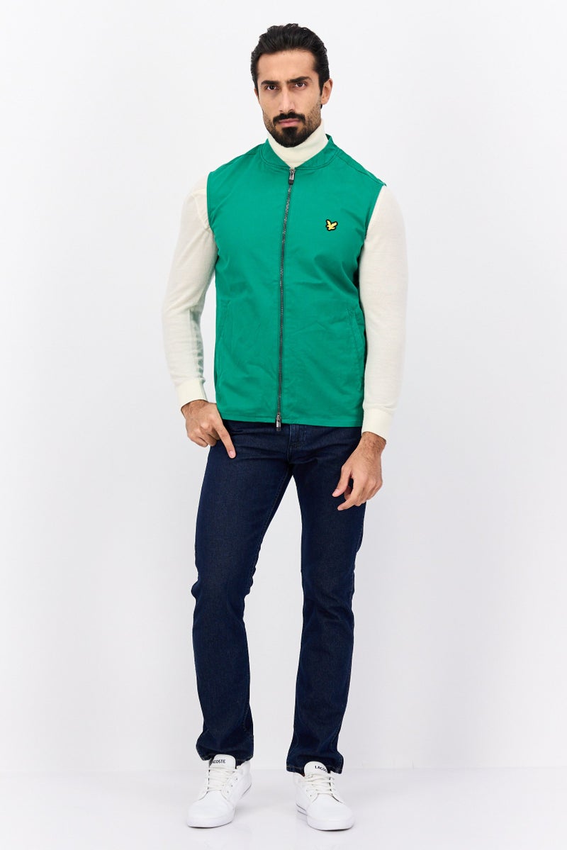 Lyle & Scott سترة بدون أكمام للرجال بشعار العلامة التجارية، أخضر - Image 4