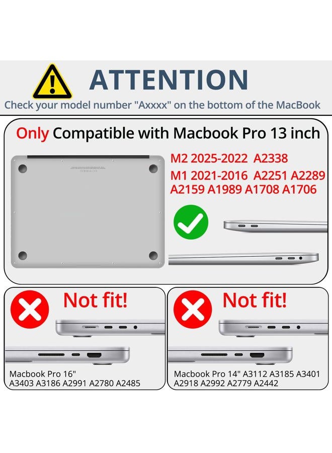 AKIT Compatible with MacBook Pro 13 inch Case M2 A2338 2025-2016 M1 A2251 A2289 A2159 A1989 A1708 A1706, Unique Pattern Plastic Laptop Hrad Shell Case&Keyboard Cover&Screen Protector Film, Black Wave - Image 2