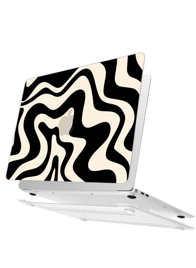 AKIT Compatible with MacBook Pro 13 inch Case M2 A2338 2025-2016 M1 A2251 A2289 A2159 A1989 A1708 A1706, Unique Pattern Plastic Laptop Hrad Shell Case&Keyboard Cover&Screen Protector Film, Black Wave - Image 4
