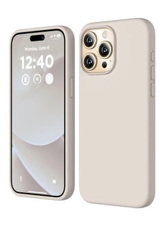 ELTRAZONE ELTRAZONE Compatible with iPhone 15 Pro Max Case, Liquid Silicone Case, Full Body Shockproof Protective Cover Slim Thin Phone Case with [Soft Anti-Scratch Microfiber Lining], 6.7 inch-Stone 
