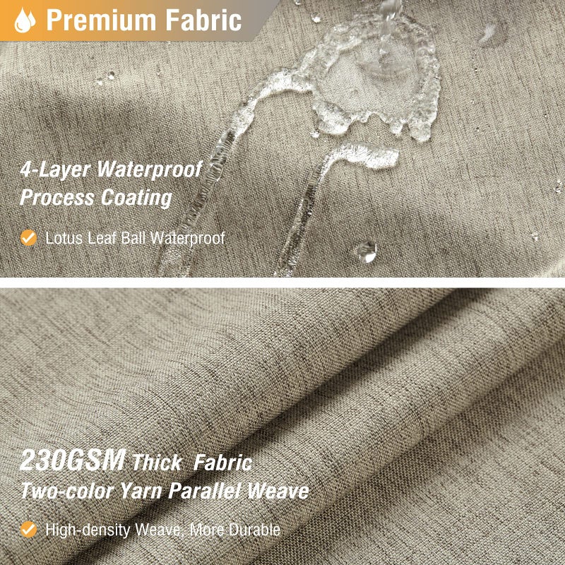 BTTN Fabric Shower Curtain - Linen Textured Weighted Cloth Shower Curtain Set with 12 Plastic Hooks, Hotel Spa Luxury Neutral Decorative Bath Curtains for Bathroom, Machine Washable - 72x72, Khaki/Tan - Image 2