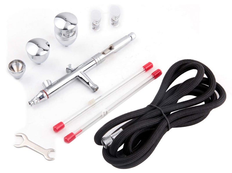 Fengda Airbrush FE-183K Precision Dual Action Airbrush Set for Gravity Feed with 3 Cup Sizes and 3 Nozzles (0.3, 0.5 and 0.8mm) - Image 1