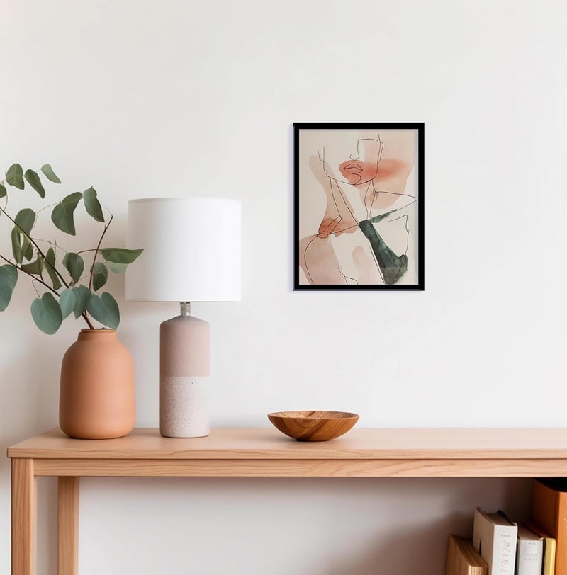 QUOTE - UNQUOTE ART QUOTE UNQUOTE ART Abstract Art Minimal Wall Art Women Painting 13x17 inches Black Frame - Image 5