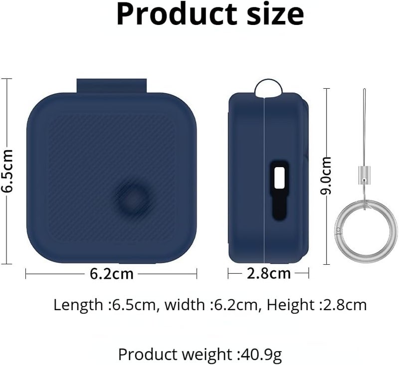 Blue Silicone Protective Case with Keychain for Nothing Ear 3 Bluetooth Earbuds Shockproof Waterproof - Image 3