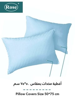 Rose ROSE Striped Luxury Hotel Comforter, Premium Microfiber, Set of 4 pieces, Soft Lightweight, Extra Twin size 260x170 cm, Classic Blue  - Image 5