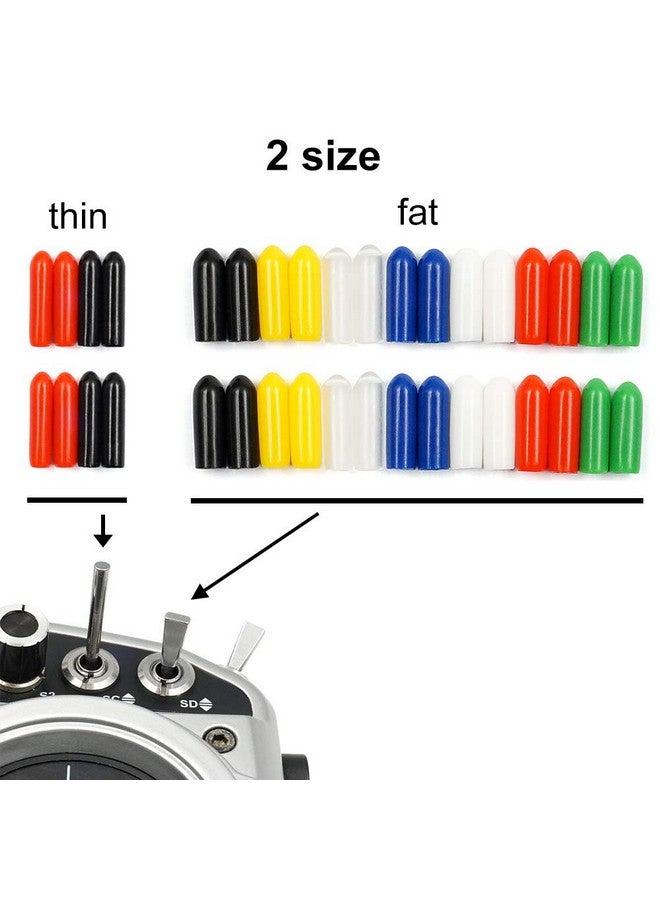 elechawk 36 Pcs Rc Transmitter Switch Covers Colorful Rubber Anti-Slipping Cap For Radiomaster Tx16S Jumper T16 T18 Frsky X9D Qx7 Flysky Spektrum Dx8E Nx8 Radiolink And Futaba Transmitter  - Image 2