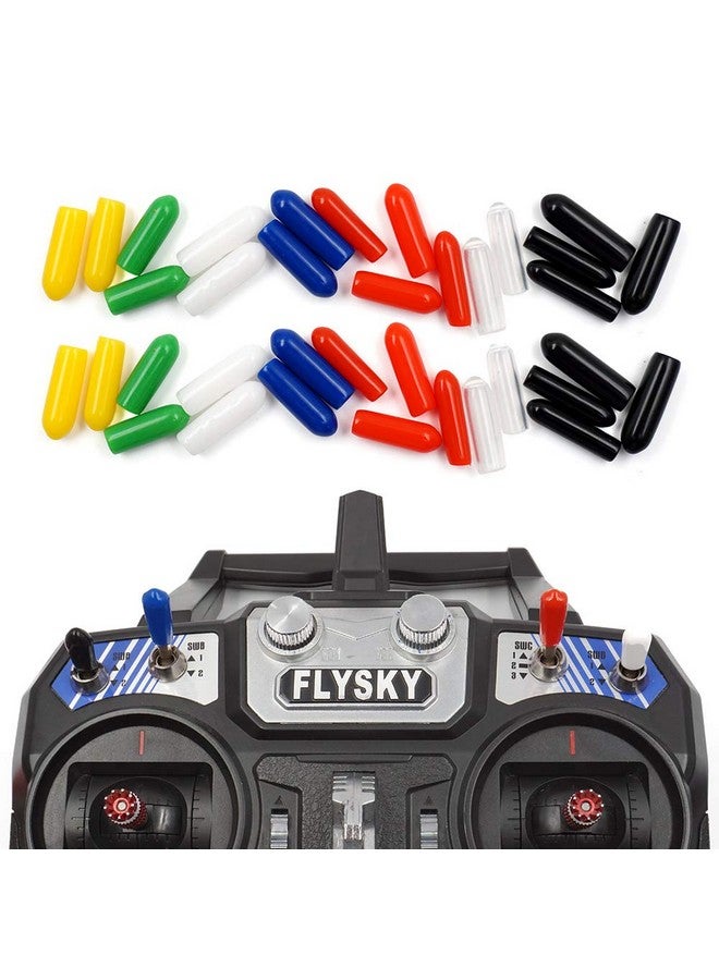 elechawk 36 Pcs Rc Transmitter Switch Covers Colorful Rubber Anti-Slipping Cap For Radiomaster Tx16S Jumper T16 T18 Frsky X9D Qx7 Flysky Spektrum Dx8E Nx8 Radiolink And Futaba Transmitter  - Image 4