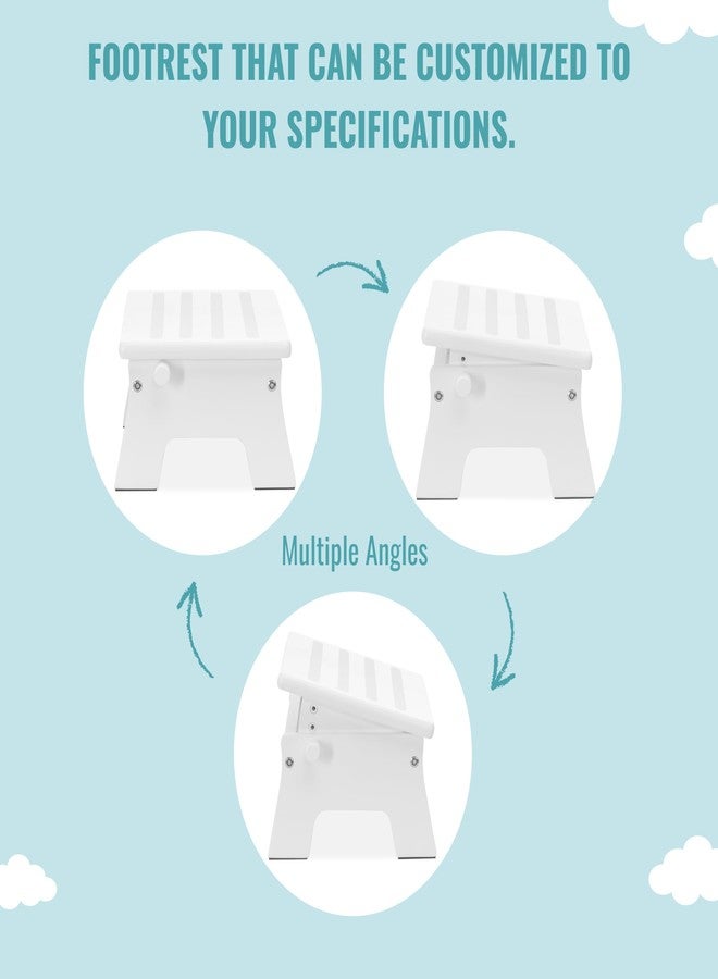 Dream On Me Ease-Up Adjustable Nursing Footrest in White - Solid Pinewood Foot Stool for Breastfeeding, Posture Support & Comfort, Lightweight, Easy to Assemble, Helps Reduce Back & Neck Pain - Image 5