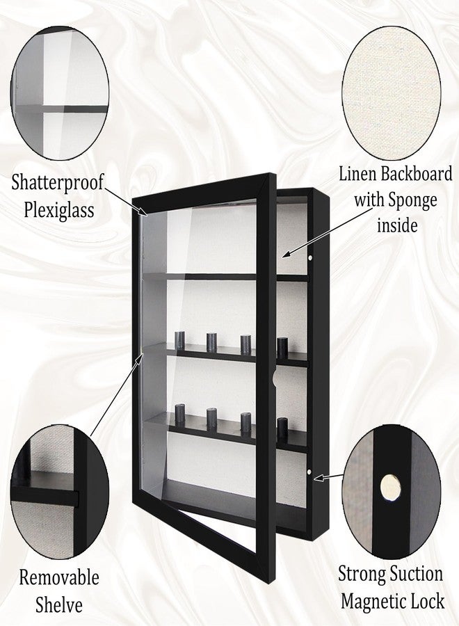 صندوق عرض YEPOTUE Shadow Box مقاس 11x14، إطار صور صندوق الظل العميق مع ظهر من الكتان وأرفف قابلة للإزالة، صندوق ذكريات خشبي لباقة الزفاف والصور والميداليات والتذكارات (أسود) - Image 5