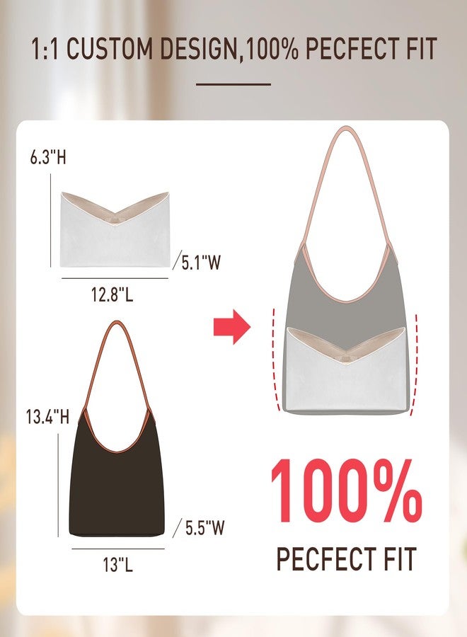 Doxo Purse Organizer Insert Compatible with Goyard Bag Organizer for Hobo Bag,Upgraded Lightweight Dupontpaper Bohème Hobo Tote Handbag Organizer with Zipper(White) - Image 2