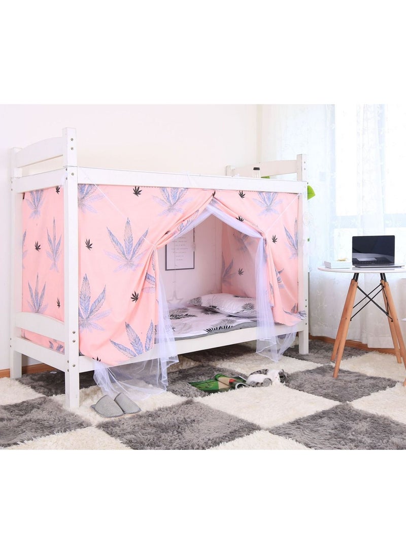 Bluejw Artistic Cartoon Designed Lower Deck Curtain Cotton Blend Students Dormitory Bottom Bed Cloth Curtain Dustproof Single Bed Blackout Curtains Net Panels Loft Bedding Canopy Tent Spread Curtain Shading Drapes