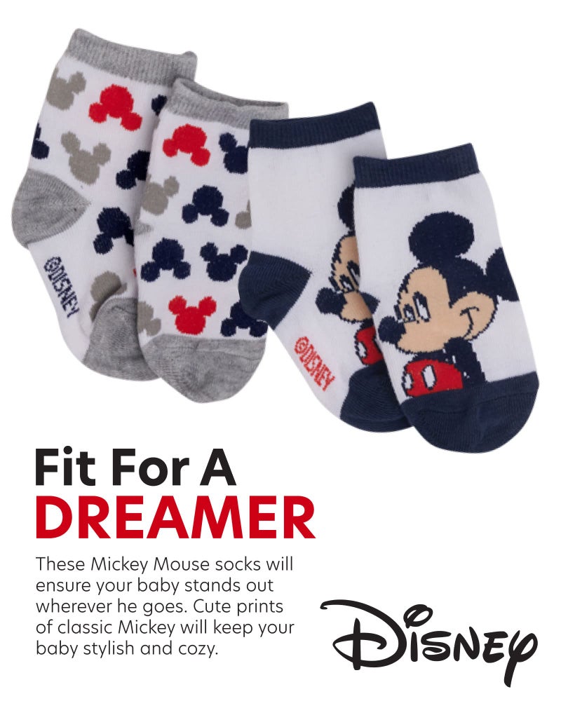 Disney Baby Boys Socks - 12 Pack Soft Newborn Baby Socks Character Prints - Cute Newborn and Infant Socks (0-24M), Size 12-24 Months, Mickey Mouse White/Blue - Image 3
