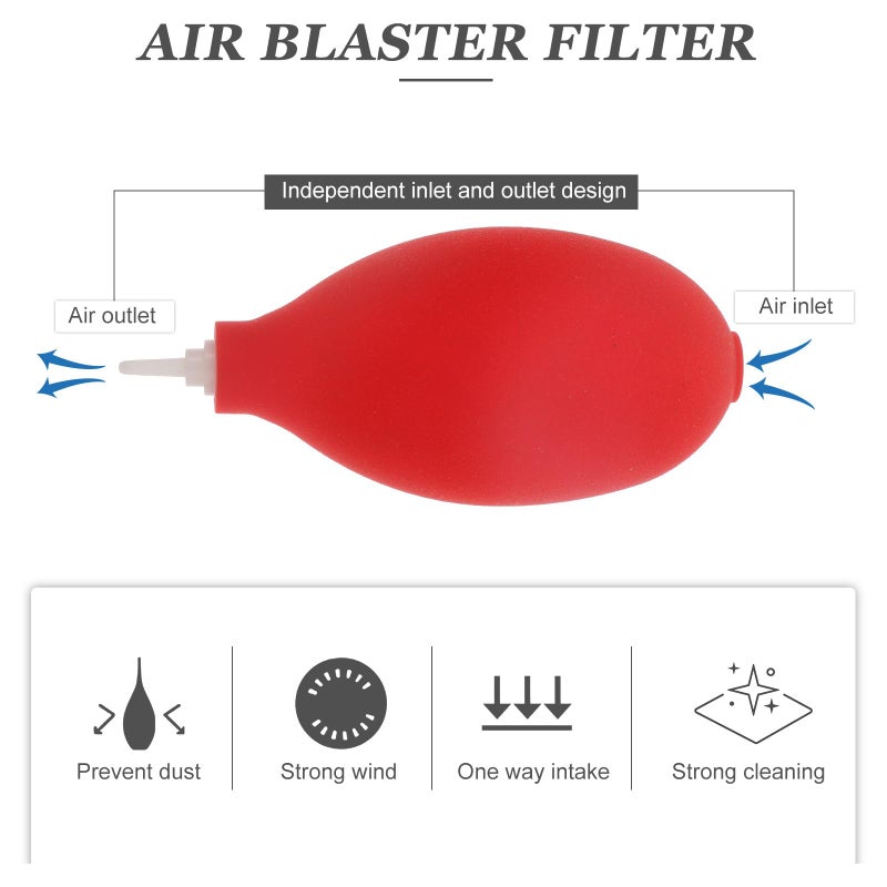 Red Mini Squeeze Ball Air Blower for Camera Lens and Electronics Cleaning - Image 3