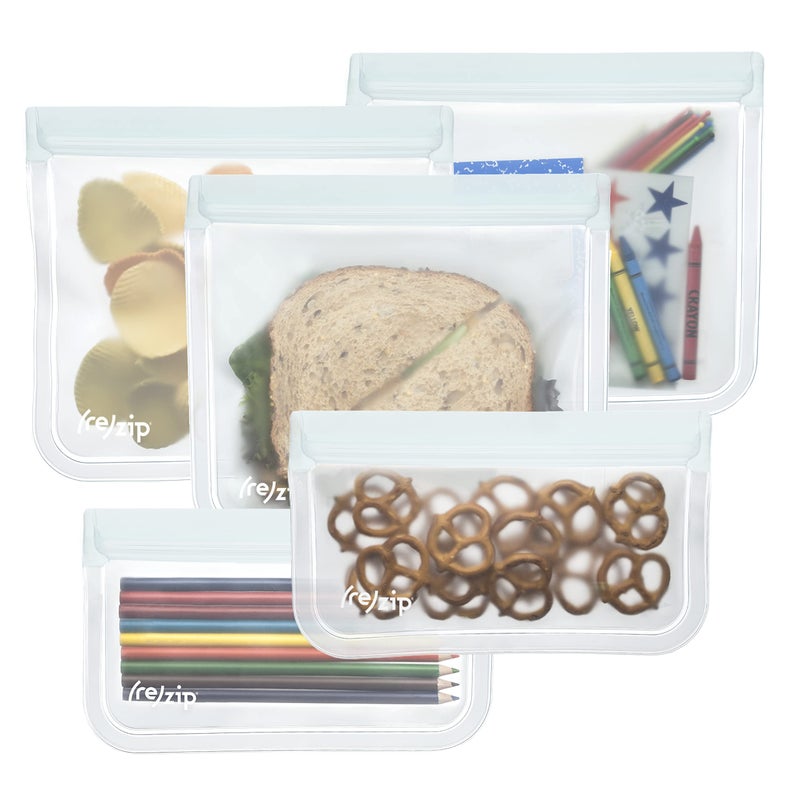 BlueAvocado ReZip Seal Reusable Storage Bag Kit Pack of 5