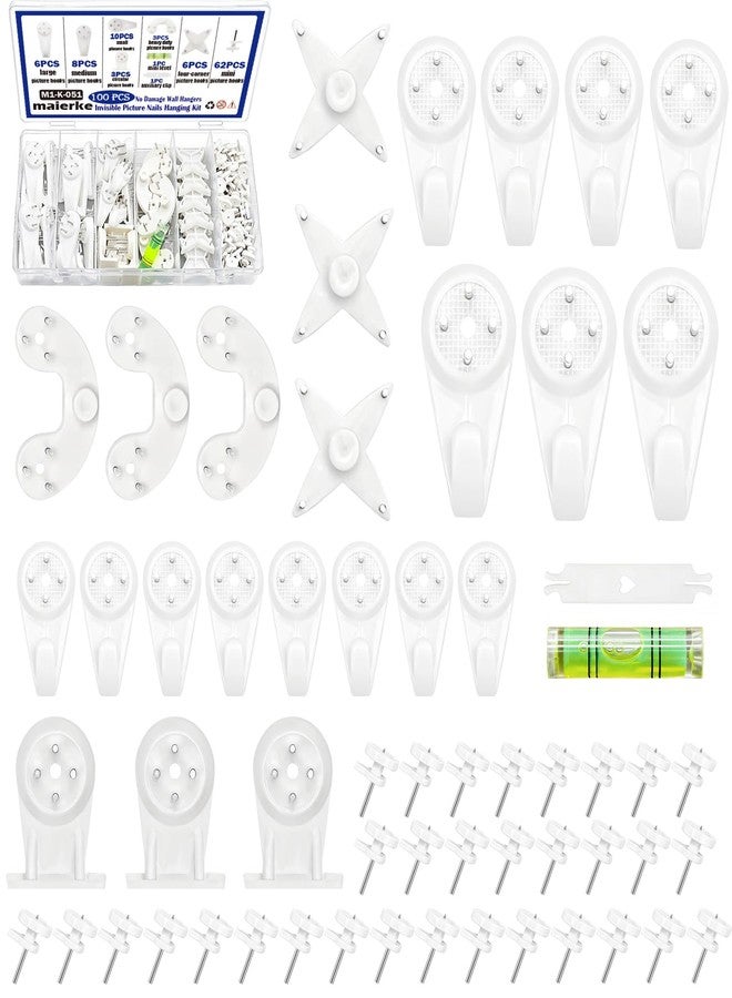maierke 100PCS Picture Hanging Kit,Picture Hangers for Concrete Walls,Concrete Wall Hooks Cinder Block Wall Hangers,Hardwall Hangers for Photo Frame,Canvas,Clock, House Decoration(7 Types) - Image 1